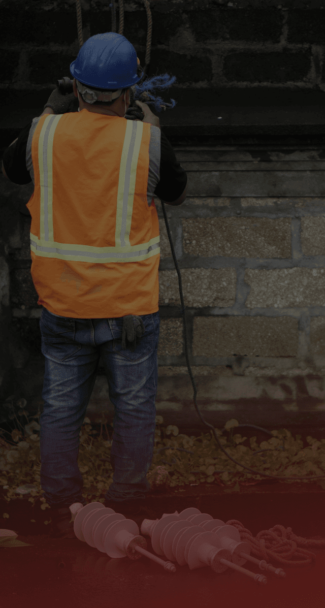 Worker in safety gear